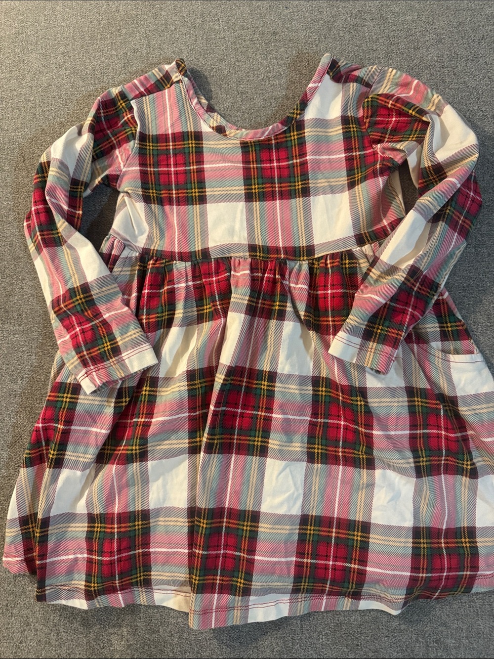 3/$15- Girls Pink & Red Plaid Long-Sleeve Dress
